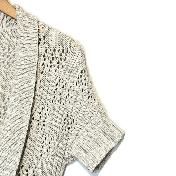 Alice + Olivia Cream Open-Knit Cardigan - Picture 3 of 15